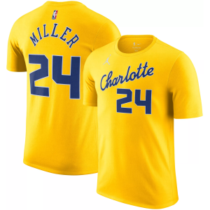 Jordan Adult 2025-26 City Edition Charlotte Hornets Brandon Miller #24 T-Shirt, Men's, Medium, Yellow