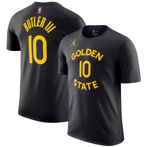Jordan Men's Golden State Warriors Jimmy Butler #10 Black T-Shirt, Small