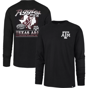 '47 Men's Texas A&M Aggies Black Regional Backer Long Sleeve T-Shirt, XL
