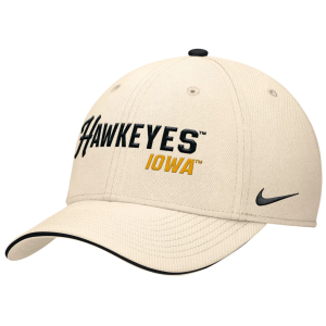 Nike Adult Iowa Hawkeyes Natural Rise Primetime Swooshflex Cap, Men's, Small/Medium, Tan