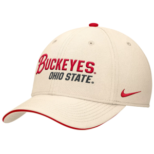 Nike Adult Ohio State Buckeyes Natural Rise Primetime Swooshflex Cap, Men's, Small/Medium, Tan