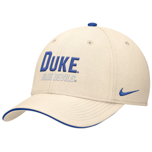 Nike Adult Duke Blue Devils Natural Rise Primetime Swooshflex Cap, Men's, Small/Medium, Tan