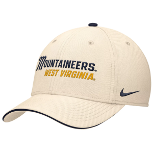 Nike Adult West Virginia Mountaineers Natural Rise Primetime Swooshflex Cap, Men's, Small/Medium, Tan