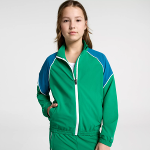 DSG Girls' Track Jacket, Large, Vibrant Green