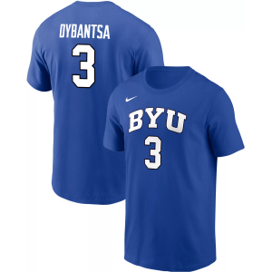 Nike Men's BYU Cougars AJ Dybantsa #3 Game Royal Short Sleeve T-Shirt, Large, Blue