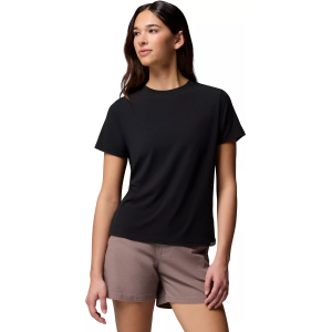 Columbia Women's CSC Soft Stretch Short Sleeve T-Shirt, Small, Black Heather