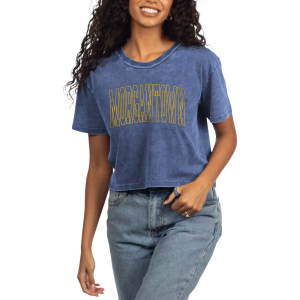 Chicka-D chicka-d Women's Morgantown Blue College Arch Crop T-Shirt, Medium - $40.00 at DICK'S Sporting Goods
