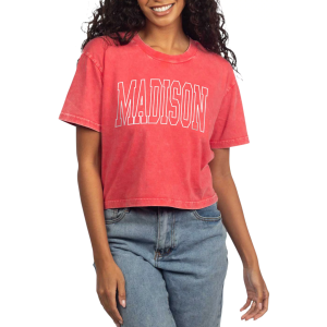 Chicka-D chicka-d Women's Madison Red College Arch Crop T-Shirt, Large - $40.00 at DICK'S Sporting Goods
