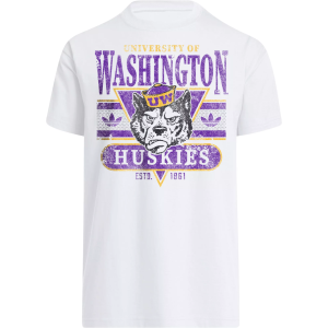 adidas Men's Washington Huskies White Originals T-Shirt, Large