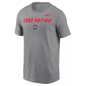 Nike Men's New Mexico Lobos Grey Legend Logo T-Shirt, Medium, Gray