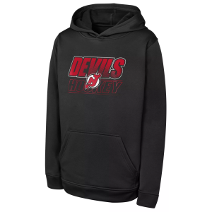 NHL Youth New Jersey Devils Black Fleece Pullover Hoodie, Medium
