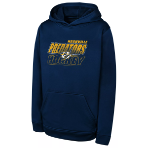 NHL Youth Nashville Predators Navy Fleece Pullover Hoodie, Small, Blue