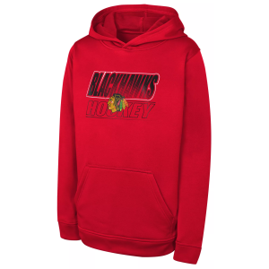 NHL Youth Chicago Blackhawks Red Fleece Pullover Hoodie, Large