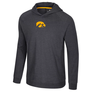 Colosseum Men's Iowa Hawkeyes Black Long Sleeve Hoodie T-Shirt, Small