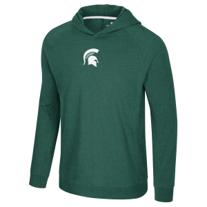 Colosseum Men's Michigan State Spartans Green Long Sleeve Hoodie T-Shirt, Small