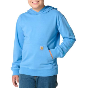 Carhartt Boys' Garment Dye Hoodie, Small, Azure Blue Wash