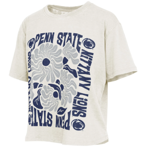 Pressbox Women's Penn State Nittany Lions Ivory Floral Vintage Shirt, Small, White