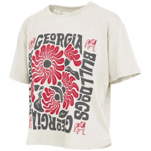 Pressbox Women's Georgia Bulldogs Ivory Floral Vintage Shirt, XL, White