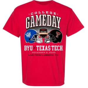 Something Inked Adult BYU Cougars VS. Texas Tech Red Raiders College GameDay Red T-Shirt, Men's, XL