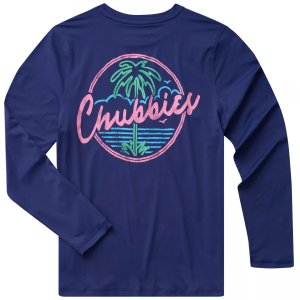 Chubbies Boys' Sun Long Sleeve Crewneck Shirt, XL, Navy