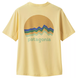 Patagonia Toddlers' Capilene Silkweight T-Shirt, Boys', XL, Ridge Rise Moonlight/Buttercup Yellow