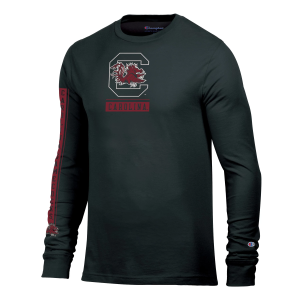 Champion Men's South Carolina Gamecocks True Black Stadium 3 Hit Long Sleeve Shirt, Small