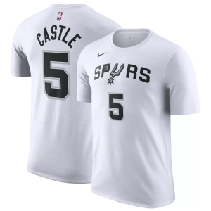Nike Men's San Antonio Spurs Stephon Castle #5 White T-Shirt, Large