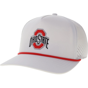 League-Legacy Adult Ohio State Buckeyes White Logo Cut Above Snapback Hat, Men's