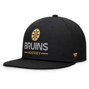 NHL Adult Boston Bruins Black Rink Structured Adjustable Hat, Men's