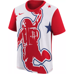 Nike Youth 2025-26 City Edition Houston Rockets Big Logo M90 T-Shirt, Large, Red