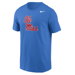 Nike Men's Ole Miss Rebels Light Blue Core Cotton Sideline T-Shirt, XXL