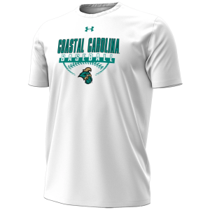 Under Armour Men's Coastal Carolina Chanticleers White Baseball Performance T-Shirt, Medium