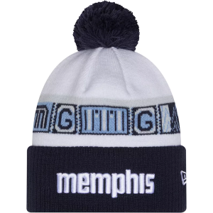 New Era Adult 2025-26 City Edition Memphis Grizzlies Logo Pom Knit Beanie, Men's, White
