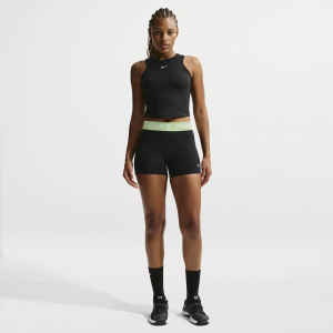 Nike Nike Women's Pro Mid-Rise 3" Bike Shorts With No Front Seam, Small, Black/Barely Volt - $23.99 at DICK'S Sporting Goods