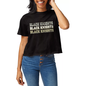 League-Legacy Women's Army West Point Black Knights Army Black Clothesline Cotton Crop T-Shirt, Large