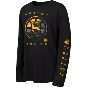 NHL Youth Boston Bruins Black 'Seize The Win' Long Sleeve T-Shirt, Medium