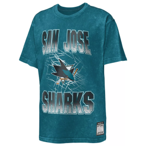 NHL Boys' San Jose Sharks Teal 'Time To Shine' T-Shirt, Large, Blue