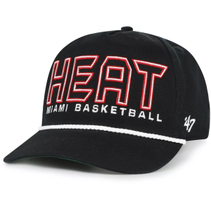 '47 Youth Miami Heat Black Byline Hitch Adjustable Hat
