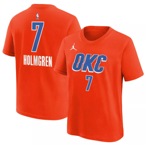 Jordan Youth Oklahoma City Thunder Orange Jalen Williams #8 Statement T-Shirt, Medium