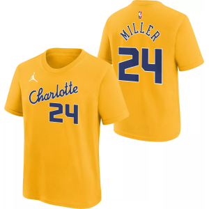 Jordan Youth 2025-26 City Edition Charlotte Hornets Brandon Miller #24 T-Shirt, Medium, Yellow