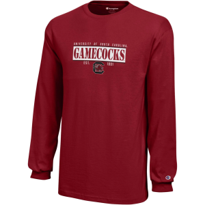 Champion Youth South Carolina Gamecocks Logo Maroon Long Sleeve Shirt, Small, Red