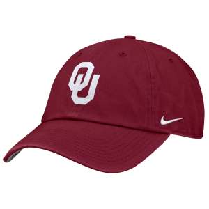 Nike Adult Oklahoma Sooners Team Crimson Unstructured Tri-Glide Adjustable Hat, Men's, Medium/Large, Red