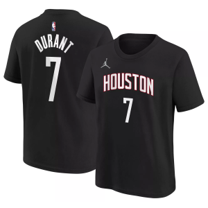 Jordan Boys' Houston Rockets Kevin Durant #7 Black T-Shirt, Small
