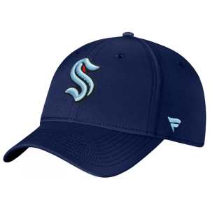 NHL Men's Seattle Kraken Navy Core Flex Hat, Small/Medium, Blue
