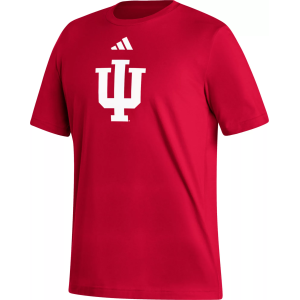 adidas Men's Indiana Hoosiers Crimson Logo T-Shirt, Small, Red