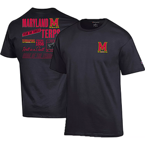 Champion Men's Maryland Terrapins Black 2-Hit Jersey T-Shirt, XXL