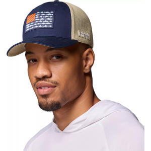 Columbia Unisex Mesh Fish Flag Cap, Men's, L/XL, Collegiate Navy Fish Flag