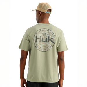 HUK Men's Circle Short Sleeve Pocket T-Shirt, XL, Seagrass