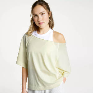 DSG Women's Off Shoulder T-Shirt, Medium, Soft Yellow