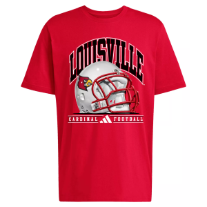 adidas Men's Louisville Cardinals Red Football Refresh T-Shirt, Small